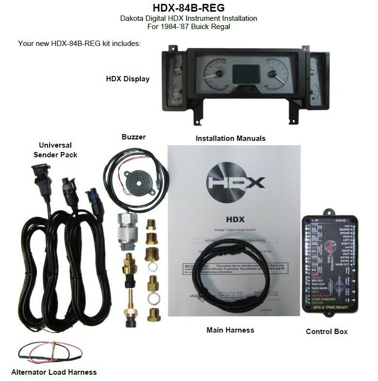 Dakota Digital 1978-1987 Buick Regal HDX Black Analog Gauge Kit